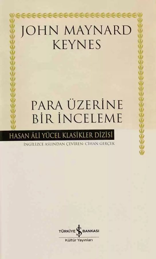 Cover of Para Üzerine Bir İnceleme – Ciltli